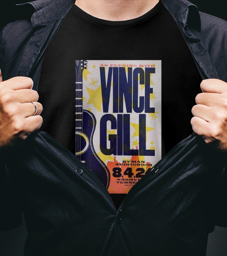 An Evening With Vince Gill Ryman Auditorium 8.4.24 Nashville Tennessee T-Shirt