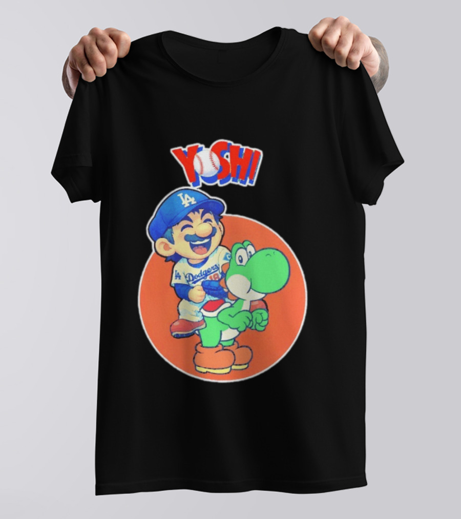 Yoshinobu Yamamoto Los Angeles Dodgers MLB Yoshi Cartoon Dodger Gear T-Shirt