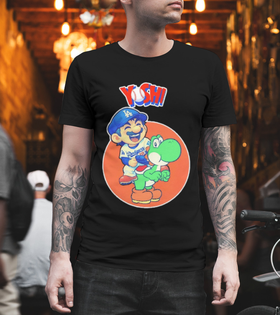 Yoshinobu Yamamoto Los Angeles Dodgers MLB Yoshi Cartoon Dodger Gear T-Shirt