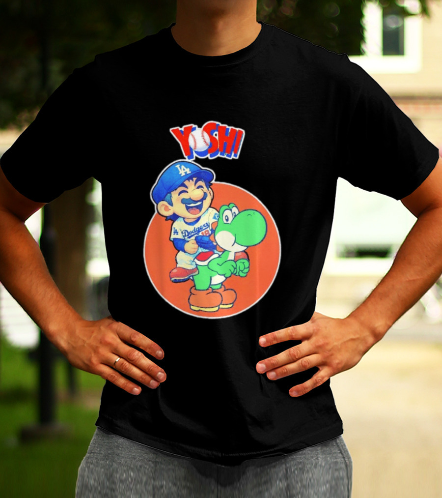 Yoshinobu Yamamoto Los Angeles Dodgers MLB Yoshi Cartoon Dodger Gear T-Shirt