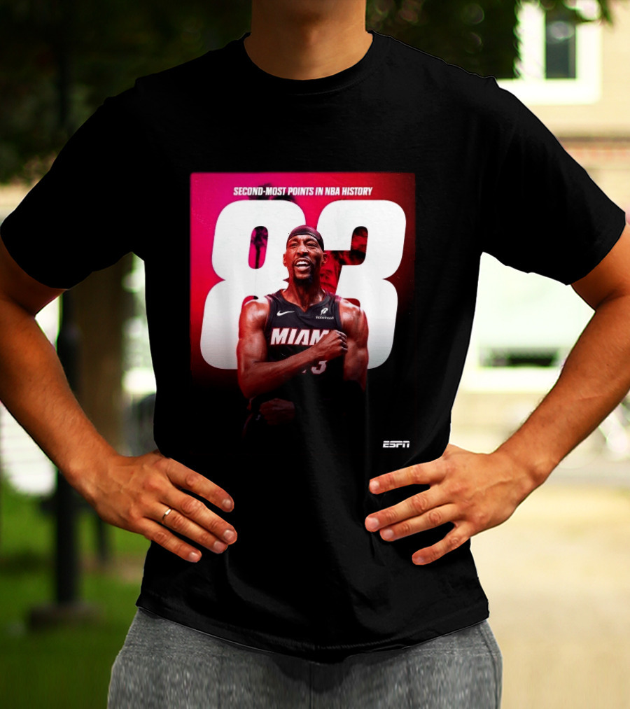 Bam Adebayo 83 Second Most Points NBA History Miami ESPN T-Shirt