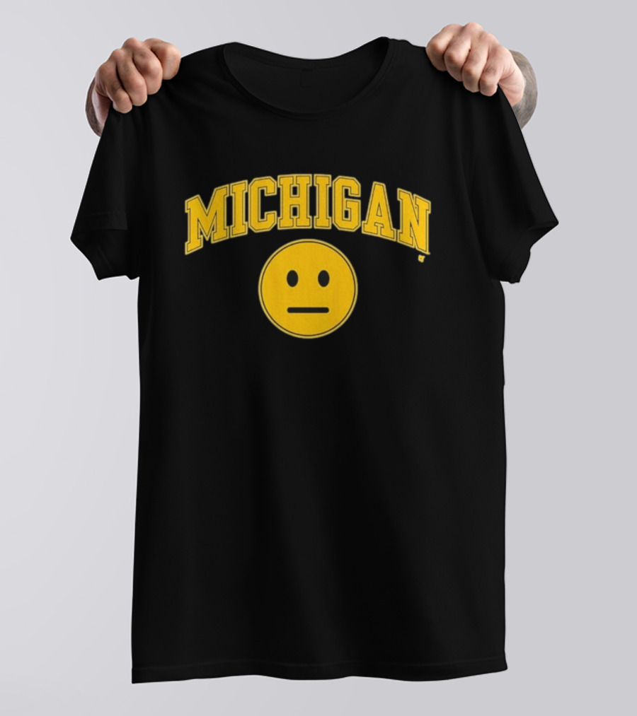 Michigan Basketball Yellow Emoji Face T-Shirt