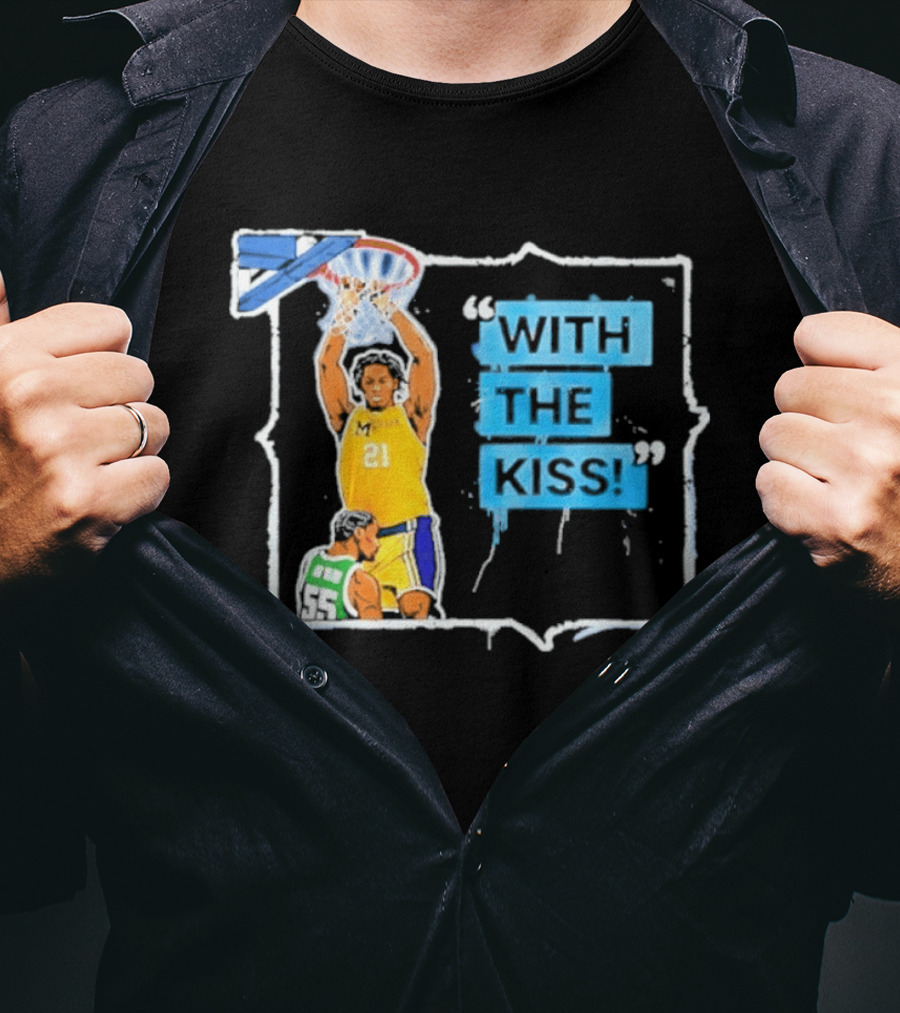 Morez Johnson Jr. 21 Dunking Action With The Kiss T-Shirt