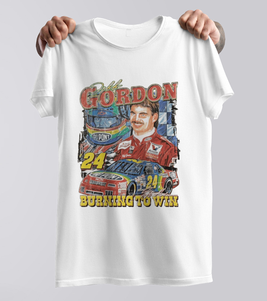 Jeff Gordon Dupont Racing 24 Burning To Win T-Shirt