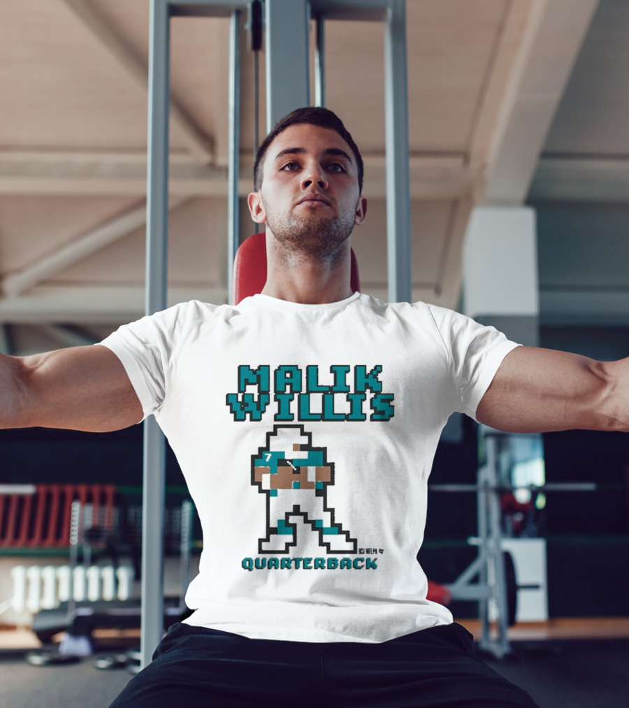 Malik Willis Retro Pixel Quarterback Miami Baller T-Shirt