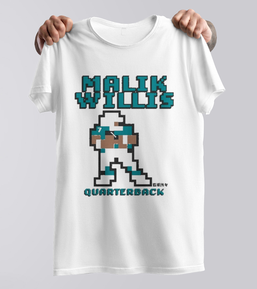 Malik Willis Retro Pixel Quarterback Miami Baller T-Shirt
