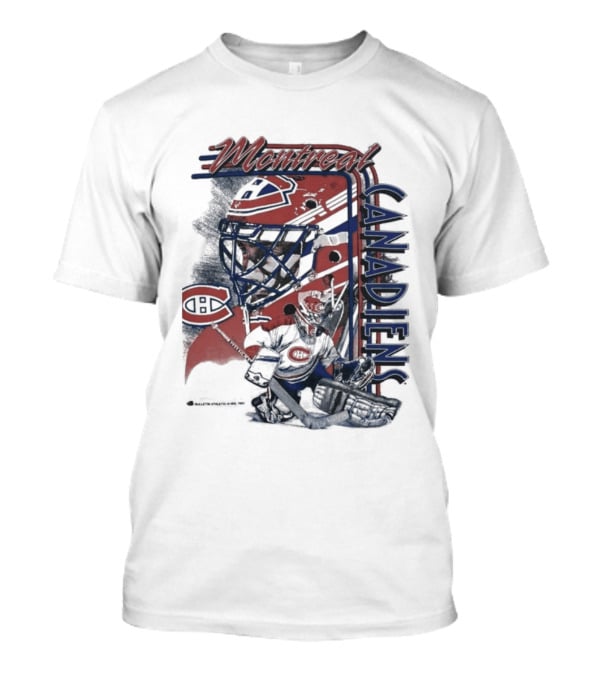 Montreal Canadiens 1992 NHL Vintage Hockey Goalie Mask T-Shirt