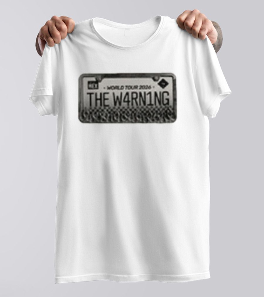 The Warning World Tour 2026 License Plate Style W4RN1NG T-Shirt