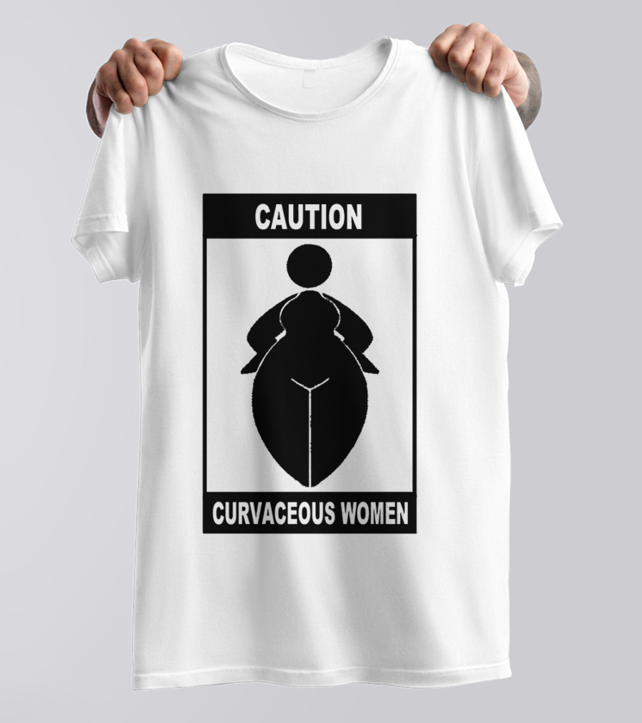 Caution Curvaceous Women Silhouette Warning T-Shirt