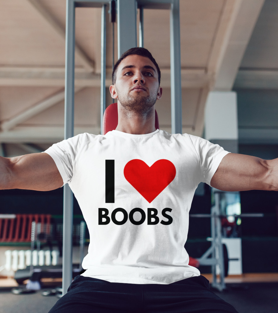I Love Boobs Heart Symbol Humor T-Shirt