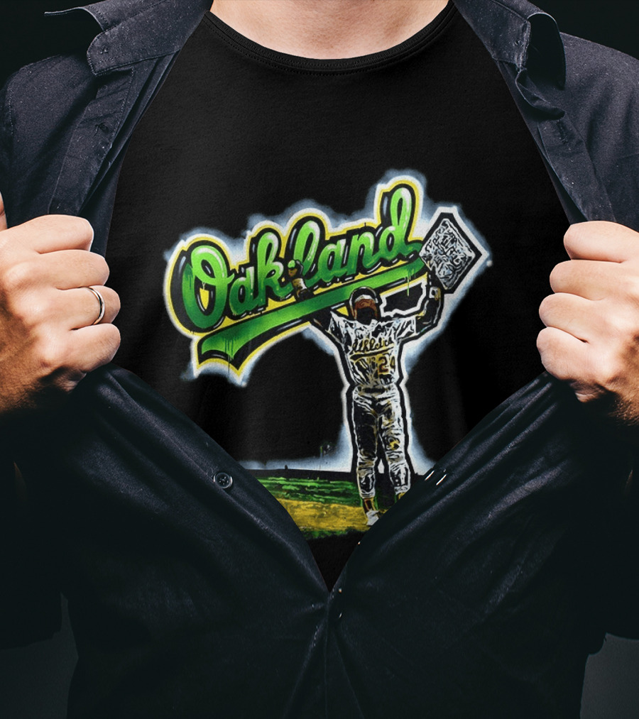 Oakland Athletics Rickey Henderson Celebration T-Shirt