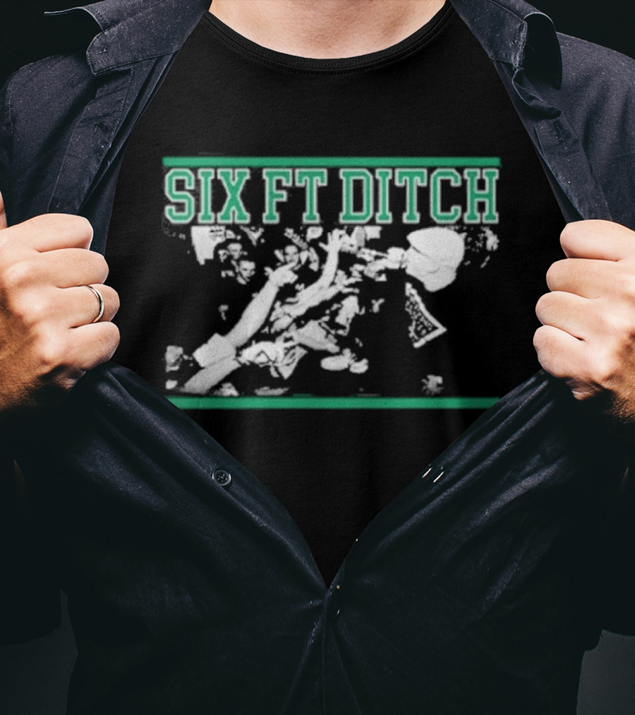 Six Ft Ditch Skull And Bones Grunge T-Shirt