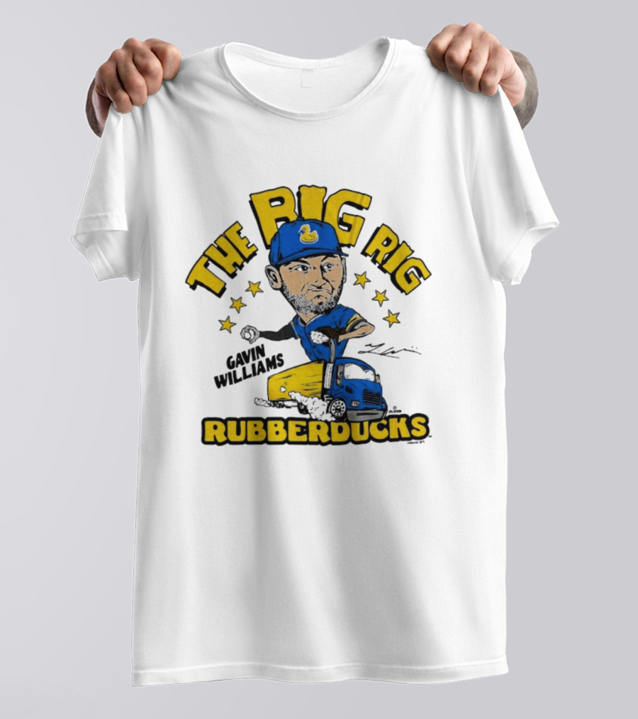 The Big Rig Akron Rubberducks Gavin Williams Baseball Truck T-Shirt