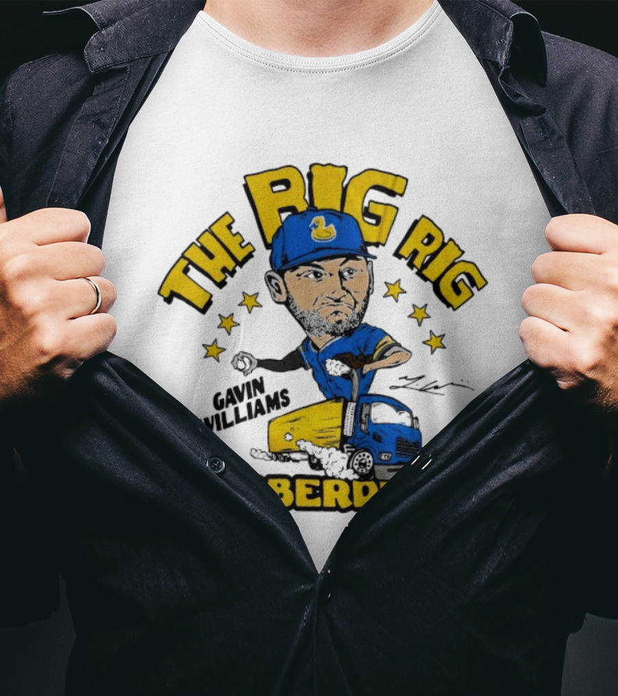 The Big Rig Akron Rubberducks Gavin Williams Baseball Truck T-Shirt