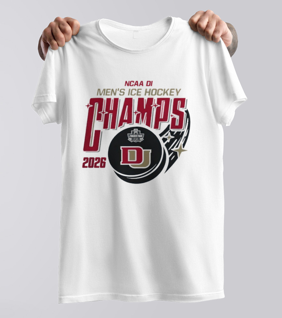 NCAA DI Men's Ice Hockey Champs 2026 DJ Denver Pioneers T-Shirt