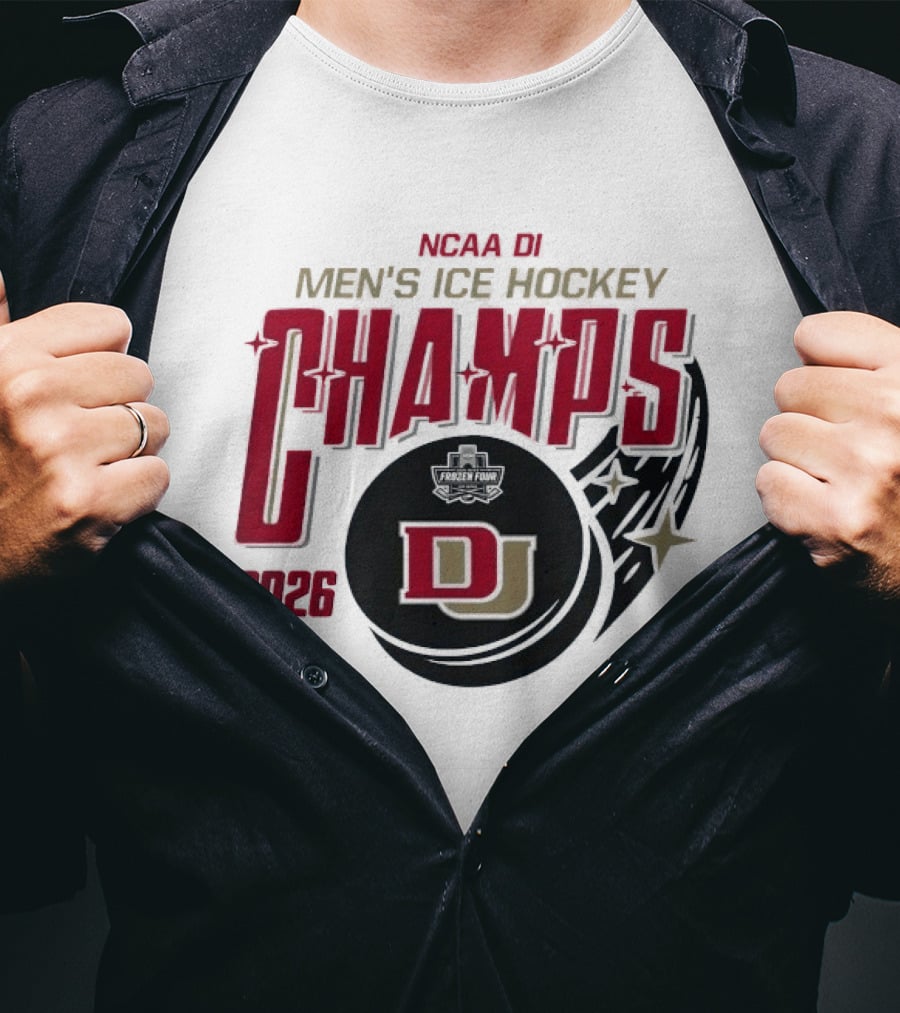 NCAA DI Men's Ice Hockey Champs 2026 DJ Denver Pioneers T-Shirt