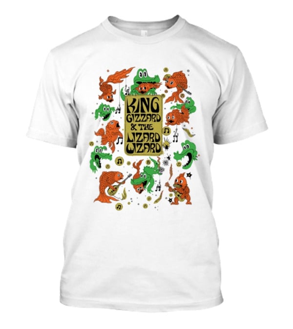 King Gizzard And The Lizard Wizard Fish Graphics With Musical Notes T-Shirt