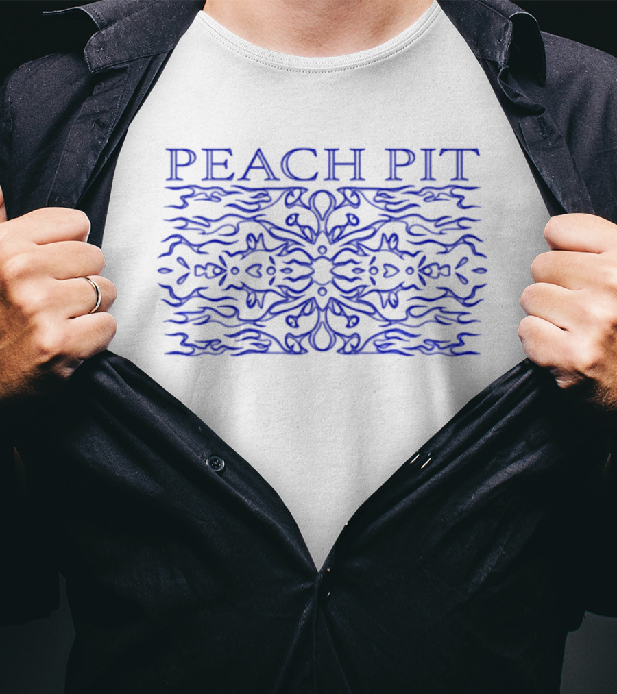 PEACH PIT Blue Mandala Waves T-Shirt