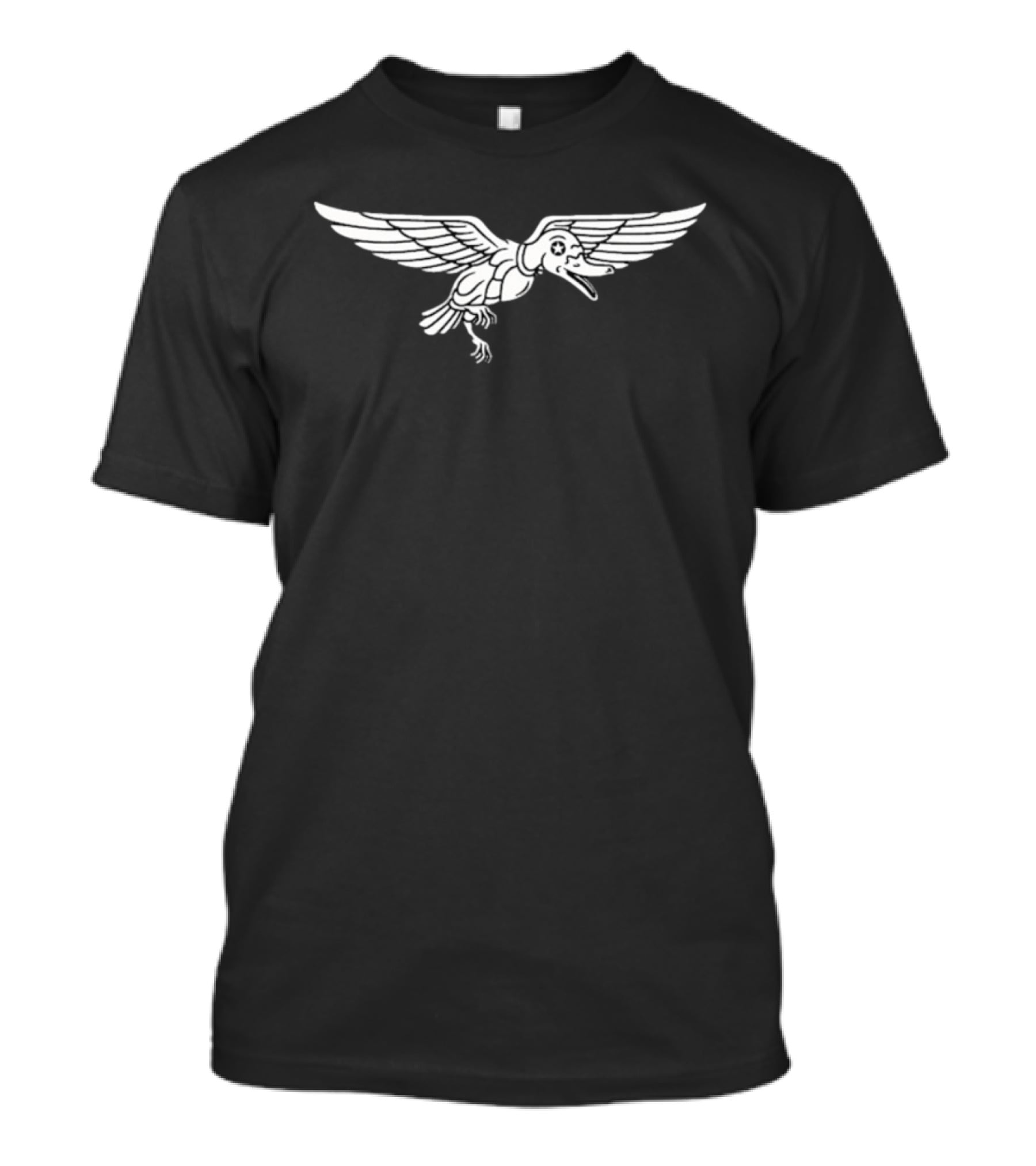 Peking Duk Nirvana Duck Illustration Winged Bird With Helmet T-Shirt