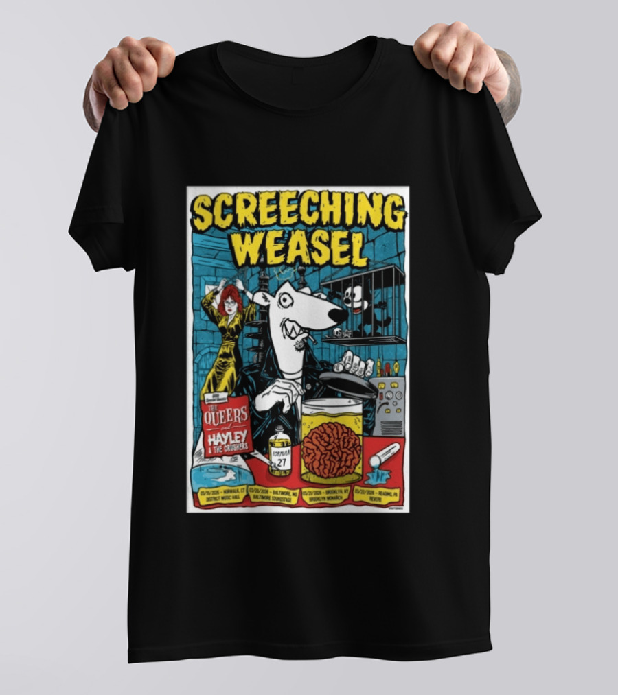 Screeching Weasel Show March 19 2026 District Music Hall With The Queers And Hayley And The Crushers T-Shirt
