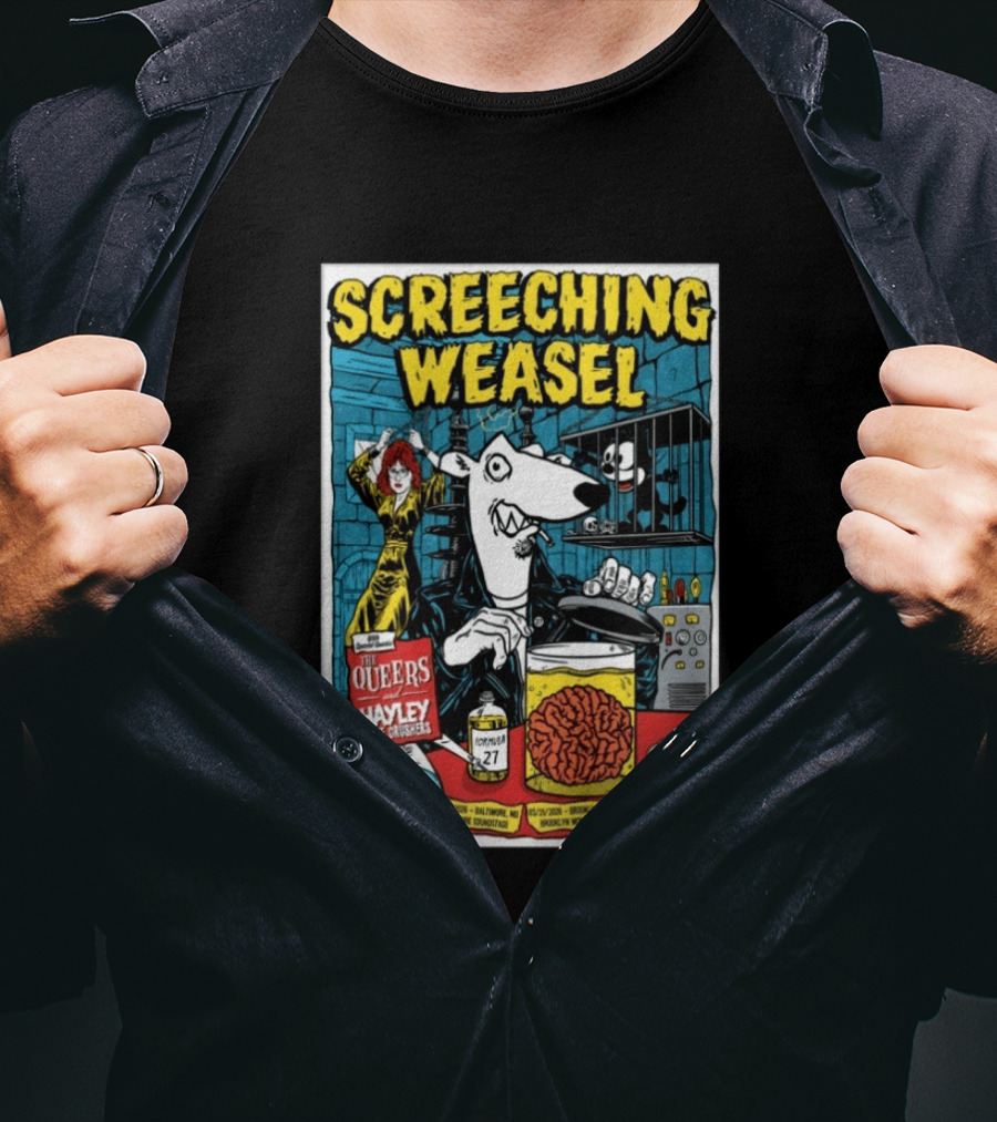 Screeching Weasel Show March 19 2026 District Music Hall With The Queers And Hayley And The Crushers T-Shirt
