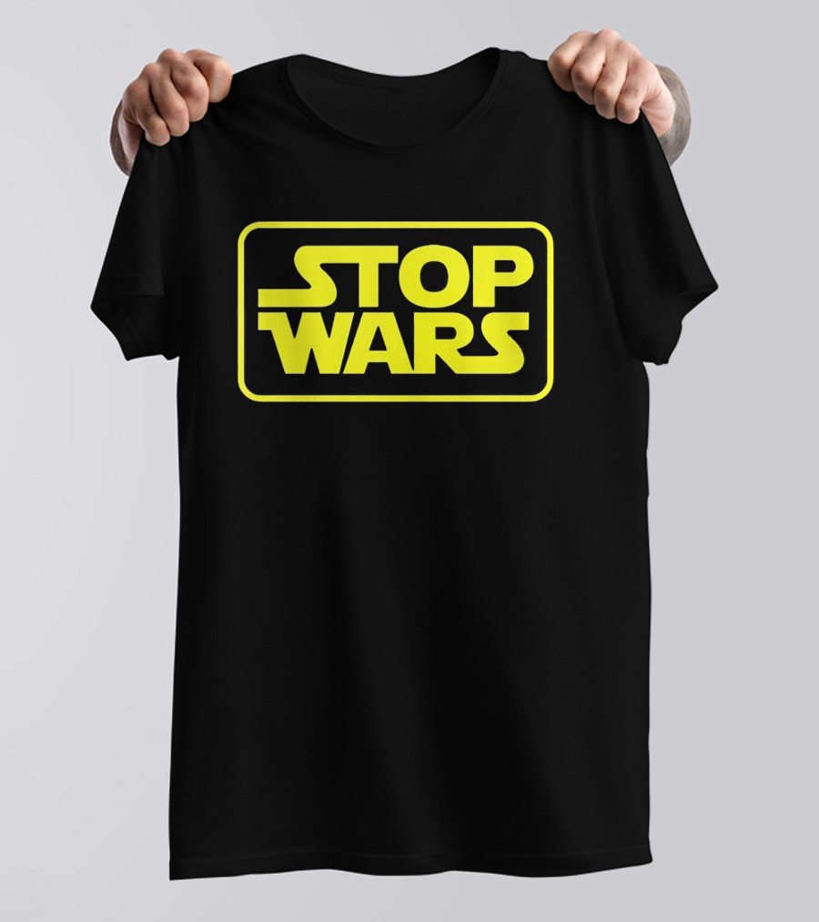 Stop Wars Yellow Text Block T-Shirt