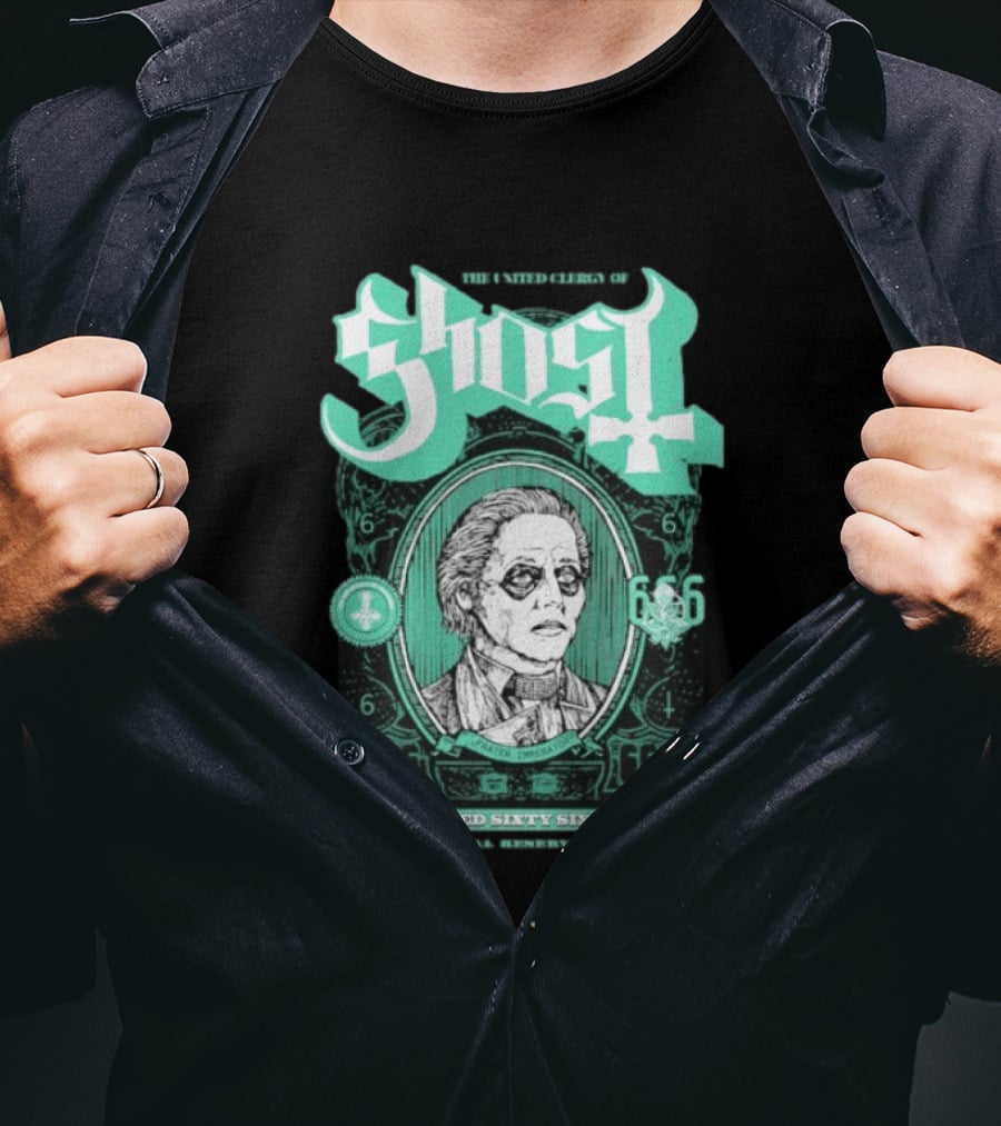 Ghost Six Hundred Sixty Six Dollars Papa Emeritus Spirit Bank Note T-Shirt