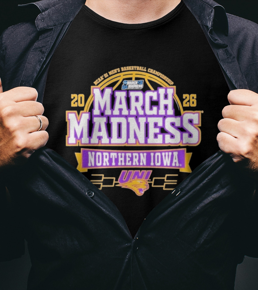 Northern Iowa Panthers 2026 NCAA DI Men's Basketball March Madness Bound Championship T-Shirt