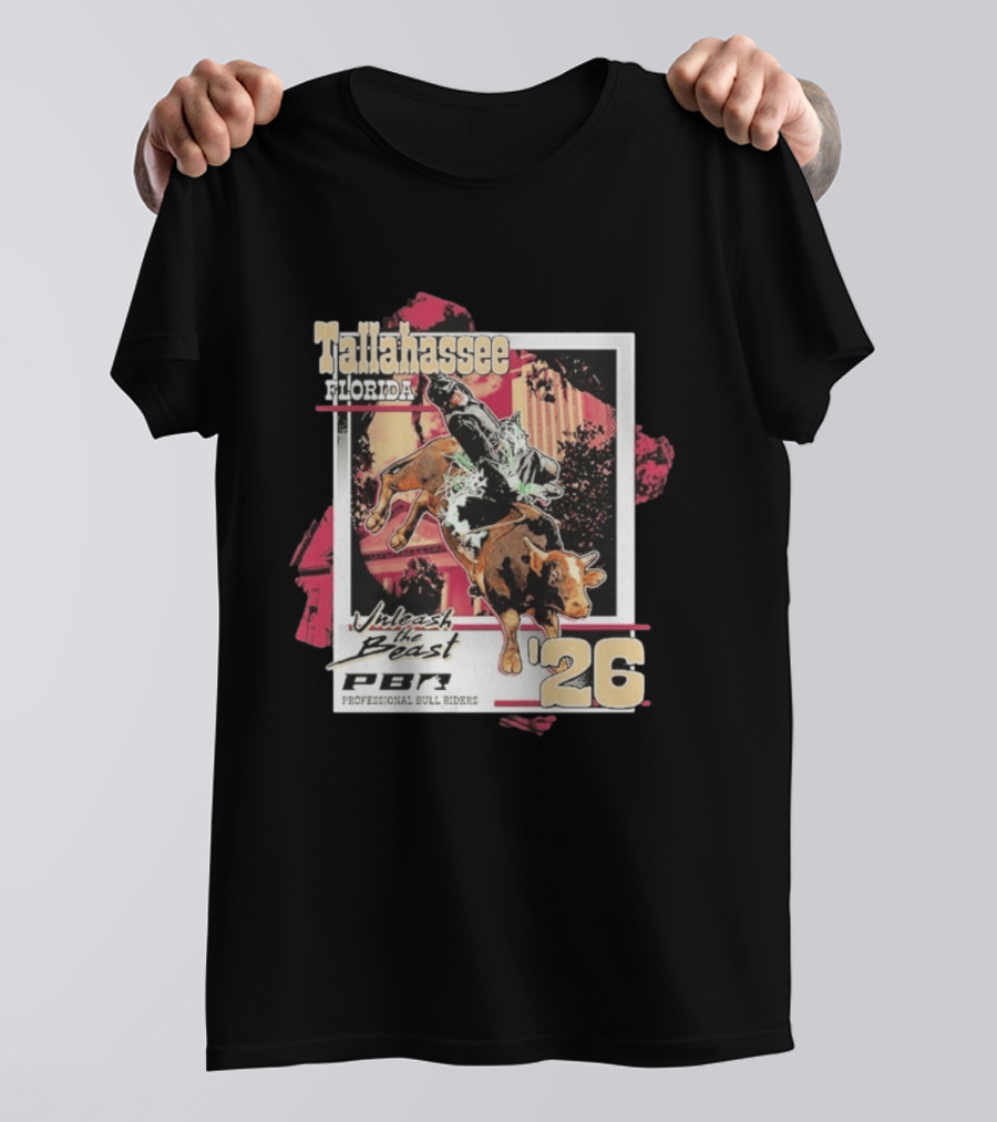 Tallahassee Florida PBR 2026 Unleash The Beast Professional Bull Riders T-Shirt