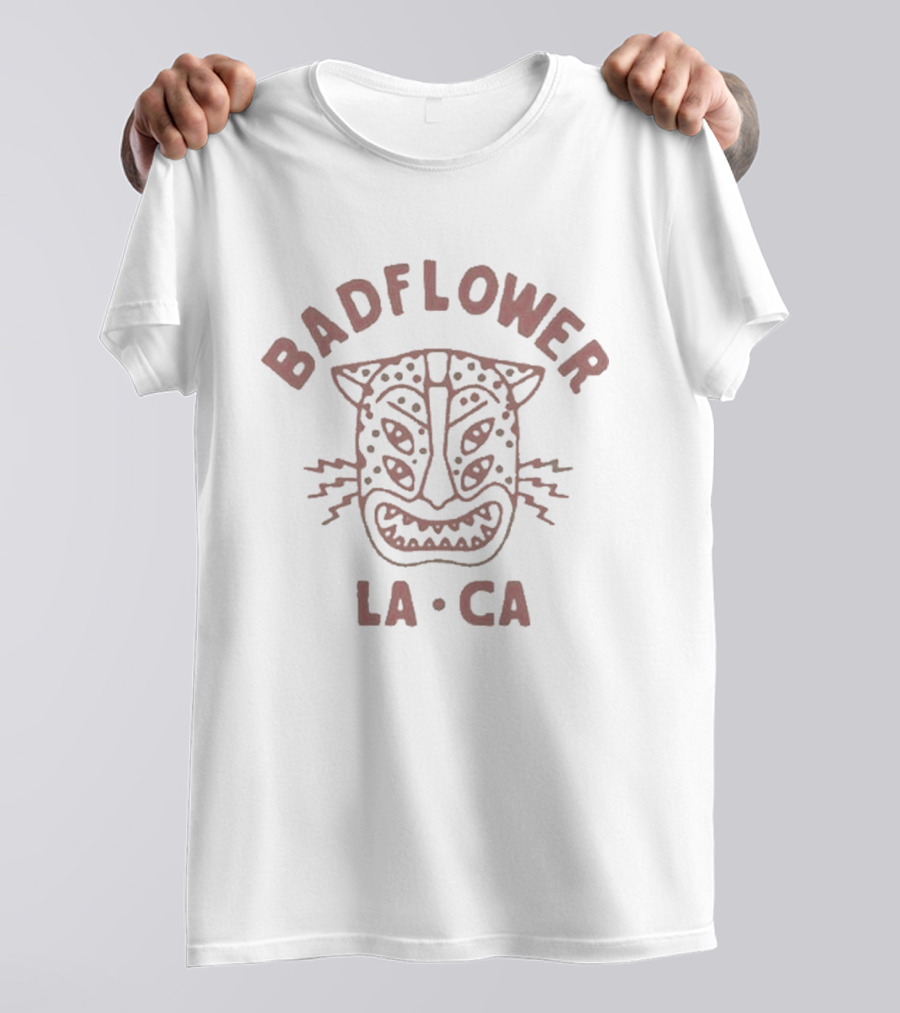 Badflower LA CA Crimson Jaguar Face T-Shirt
