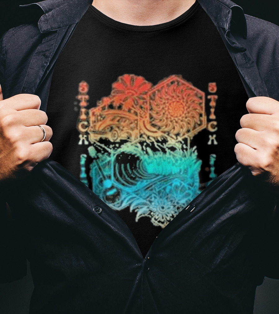 Stick Figure Coastal Cruiser Sun And Waves T-Shirt