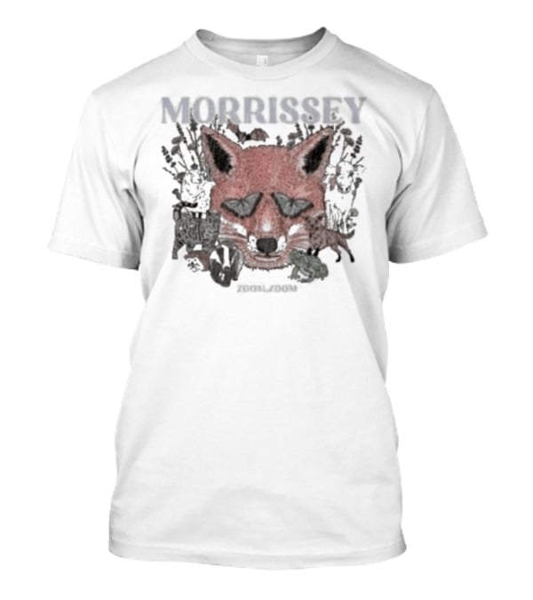 Morrissey Red Fox Face Floral Background Mporium Zoom T-Shirt