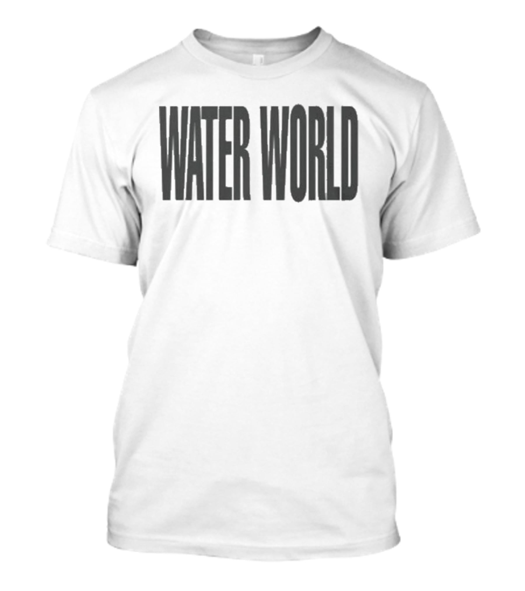 Water World Text Black Font T-Shirt