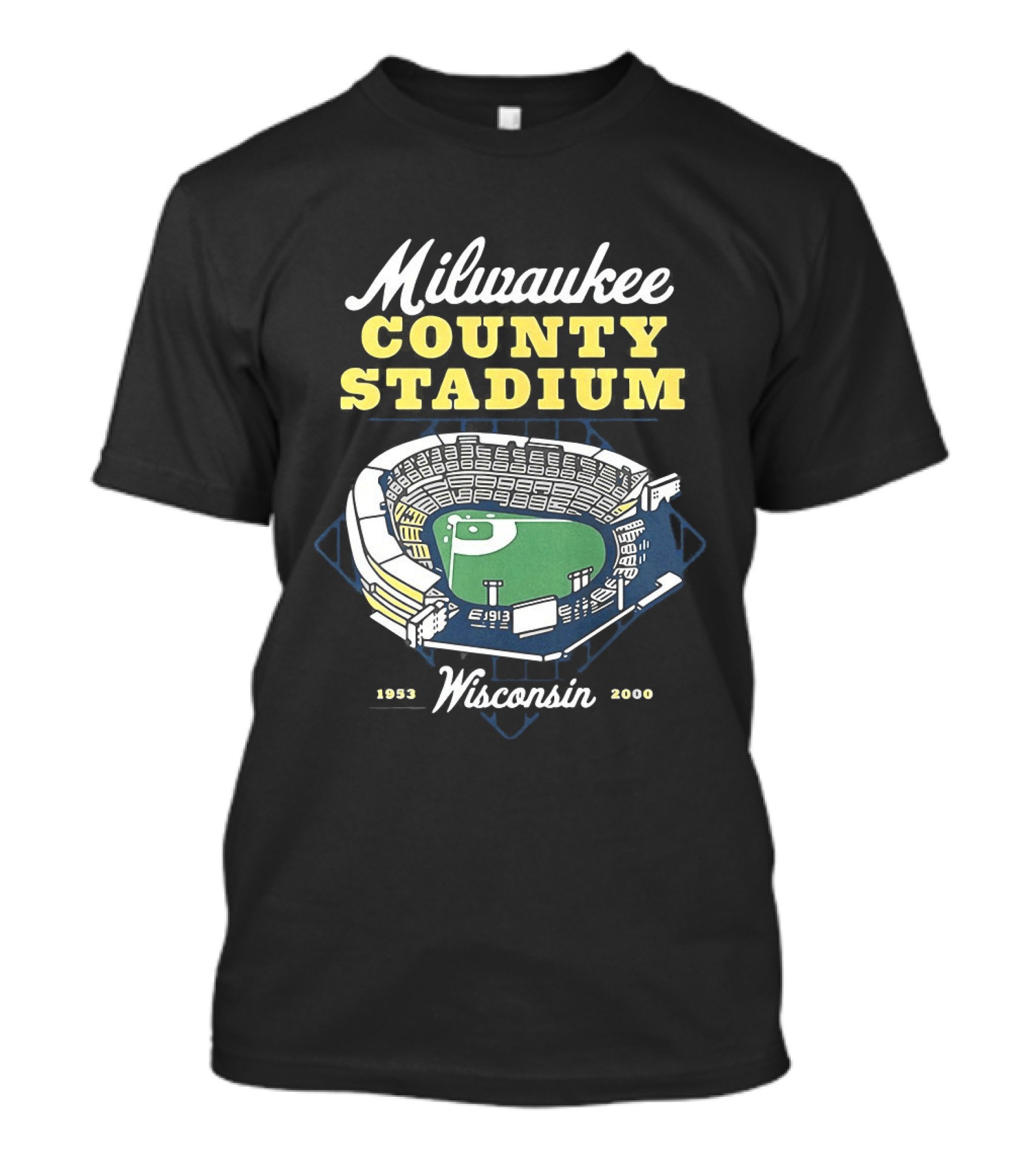 Milwaukee County Stadium Wisconsin 1953 2000 Baseball Memories T-Shirt