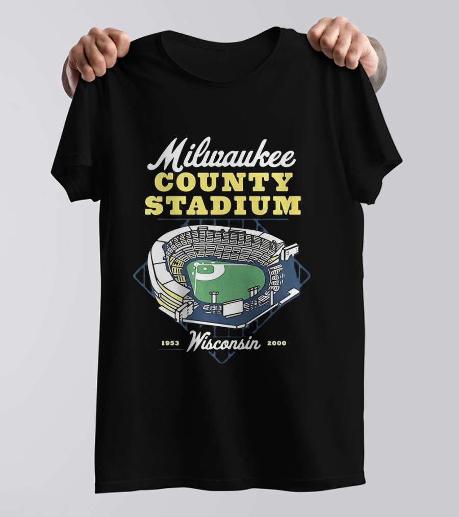 Milwaukee County Stadium Wisconsin 1953 2000 Baseball Memories T-Shirt