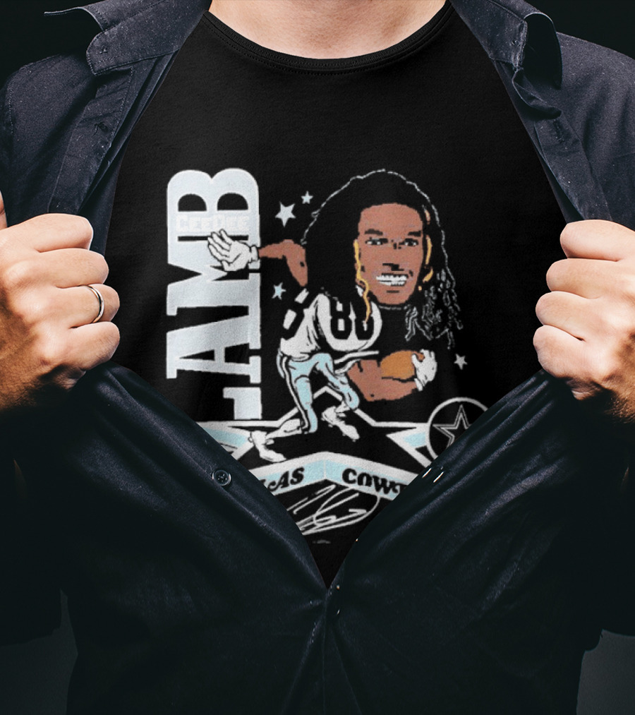 CeeDee Lamb Dallas Cowboys Star Caricature T-Shirt