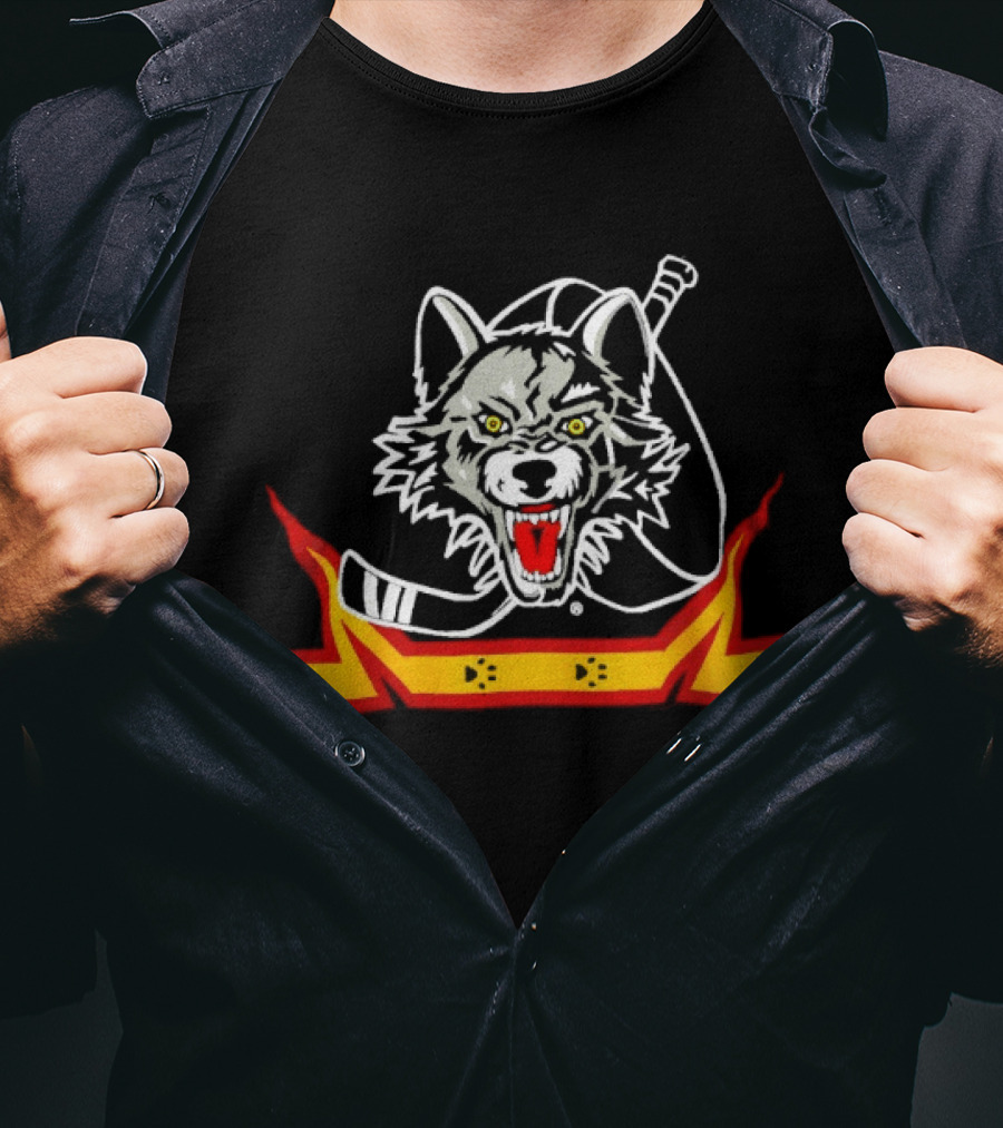 Chicago Wolves 2002 Throwback Hockey Wolfhead T-Shirt