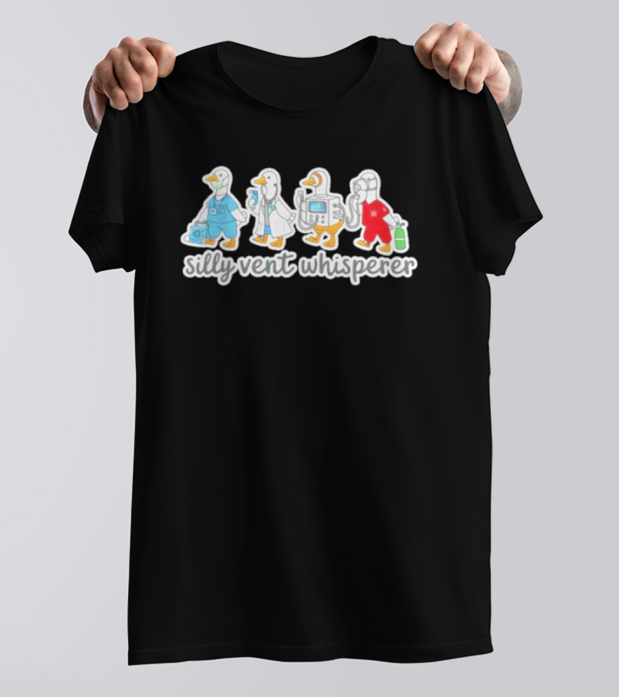 Silly Vent Whisperer Ducks In Medical Outfits T-Shirt