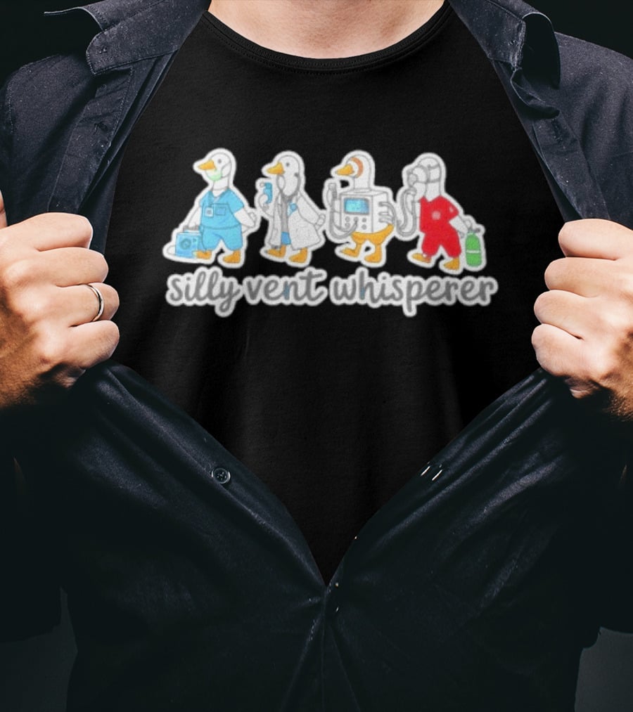 Silly Vent Whisperer Ducks In Medical Outfits T-Shirt