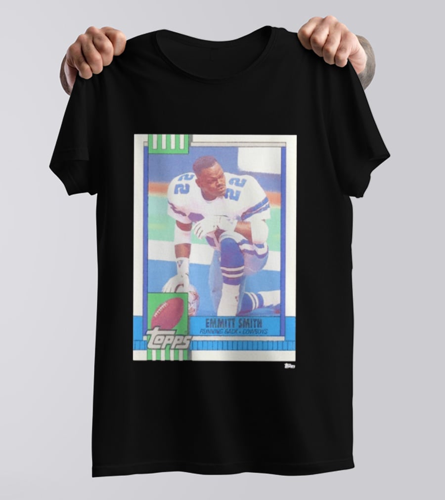 Emmitt Smith Topps Trading Card Running Back Cowboys Football Player T-Shirt