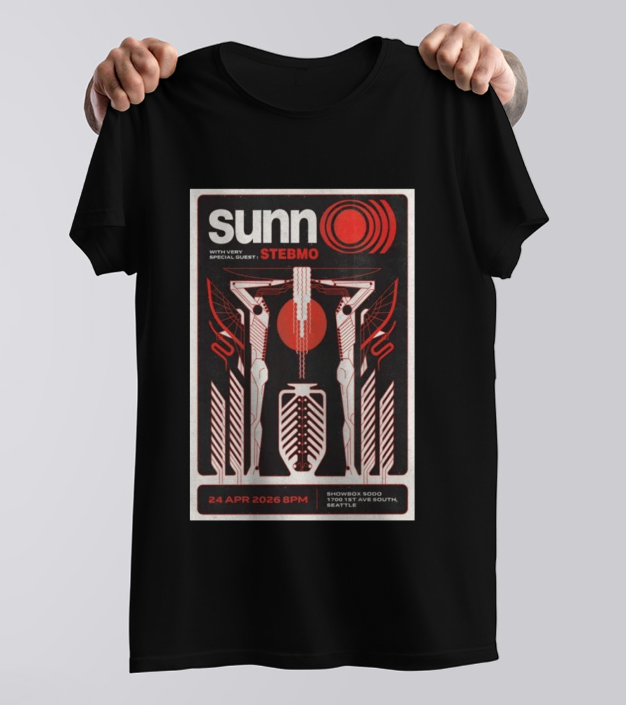 Sunn O))) 24 Apr 2026 8PM Seattle Showbox SoDo With Special Guest Stebmo T-Shirt