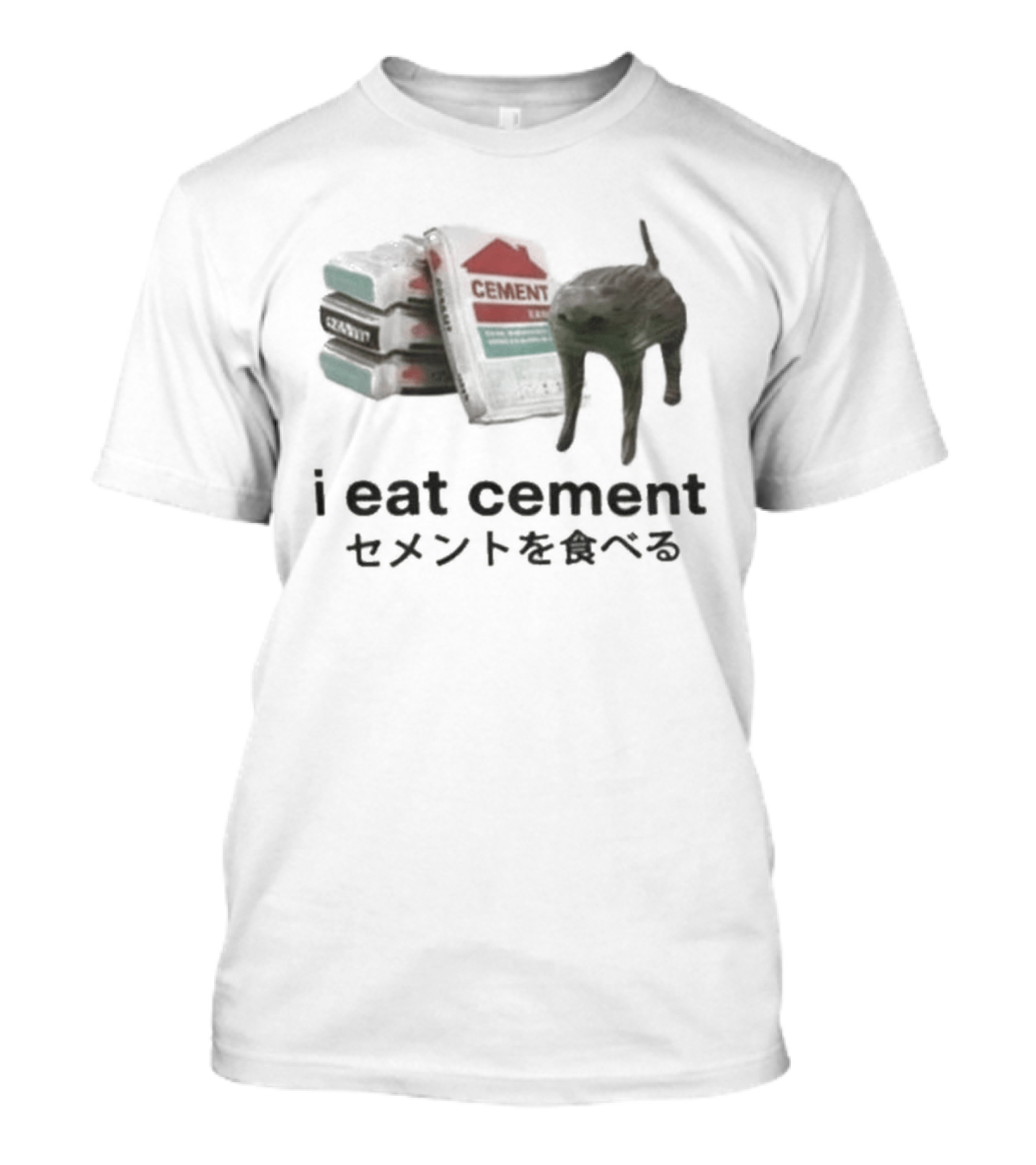 I Eat Cement Cat Meme T-Shirt