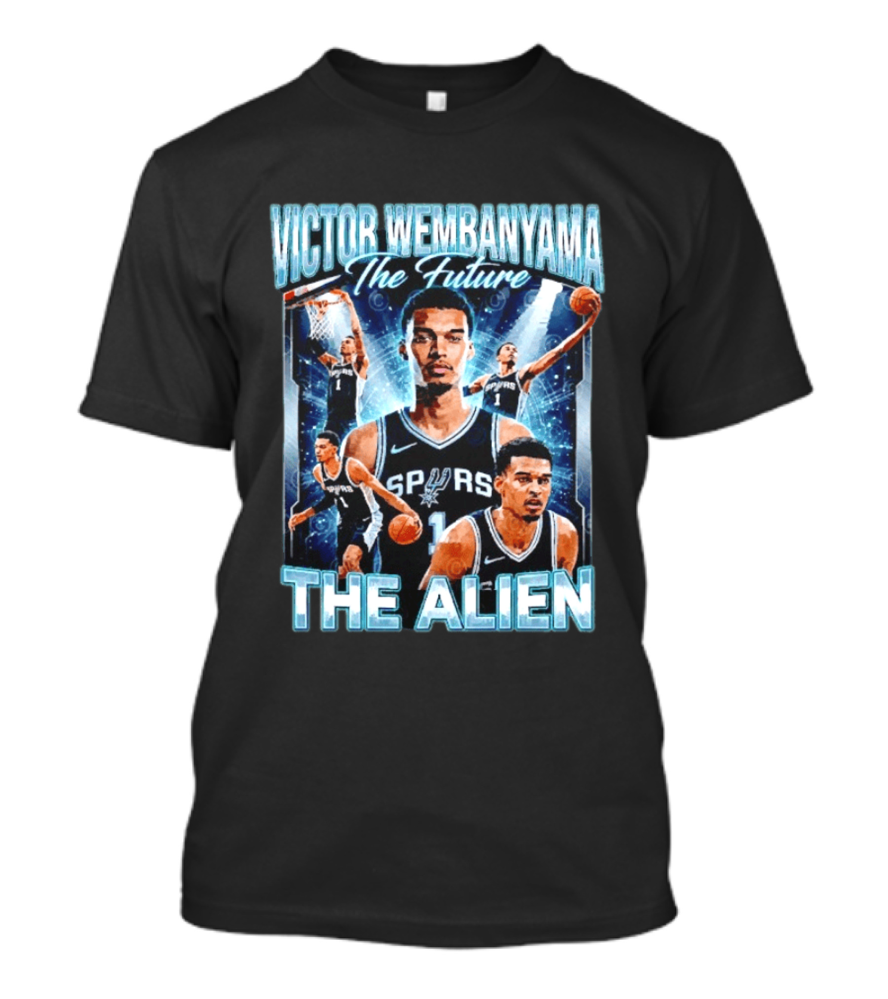 Victor Wembanyama The Future San Antonio Spurs The Alien Basketball Collage T-Shirt