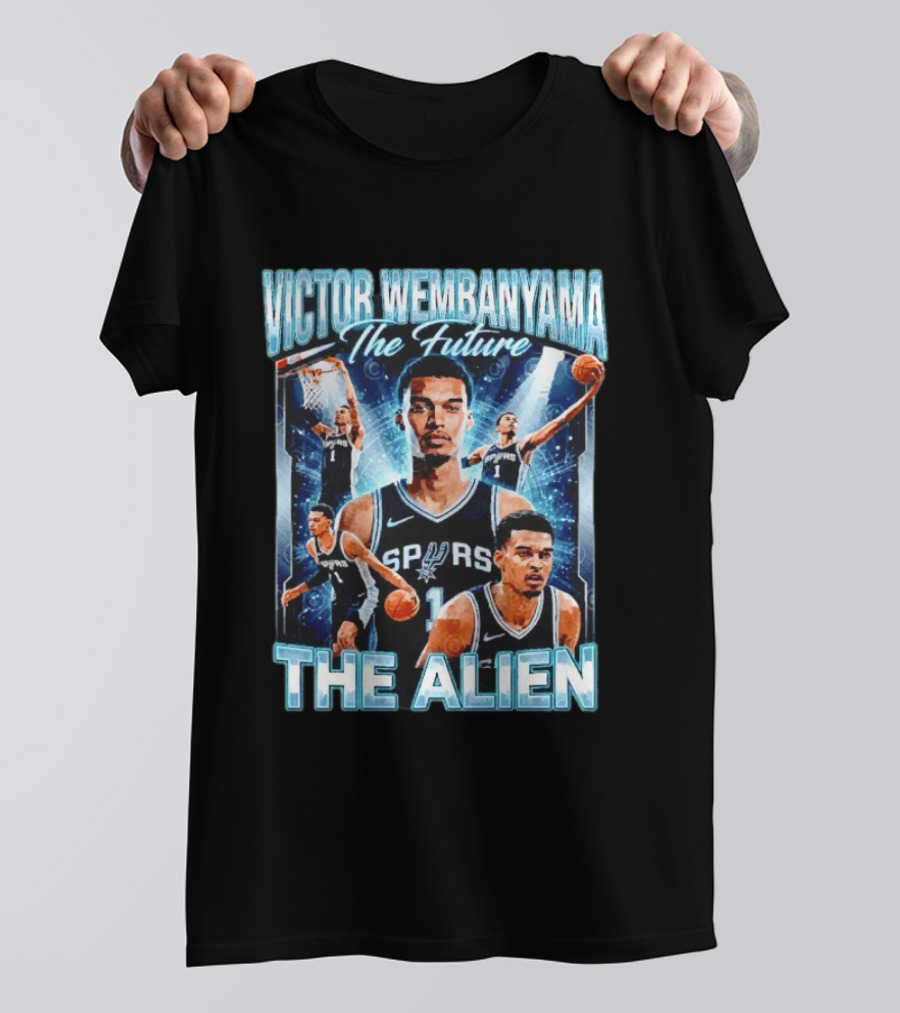 Victor Wembanyama The Future San Antonio Spurs The Alien Basketball Collage T-Shirt