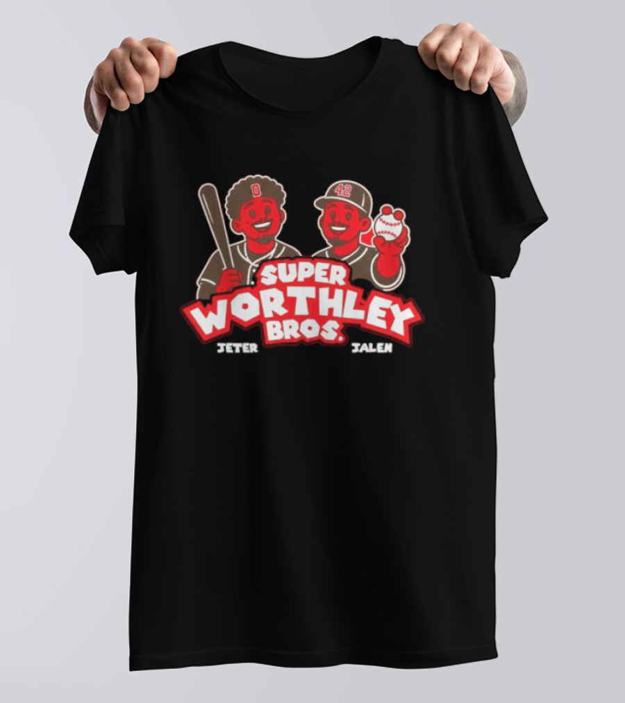 Super Worthley Bros Jeter Worthley Jalen Worthley Baseball Characters T-Shirt