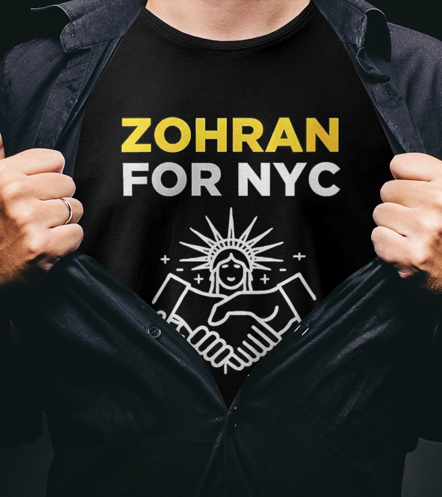 Zohran For NYC Mayor Statue Of Liberty Handshake T-Shirt