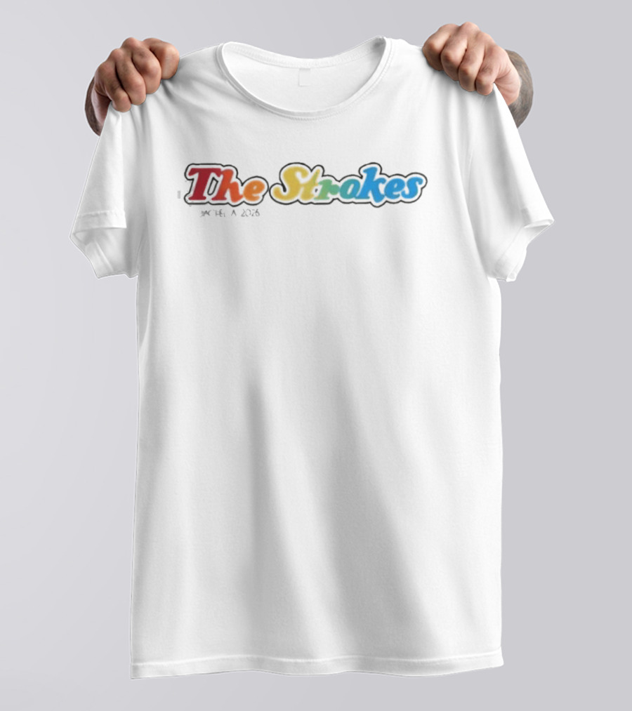 The Strokes Coachella 2026 Rainbow Gradient Indio California T-Shirt