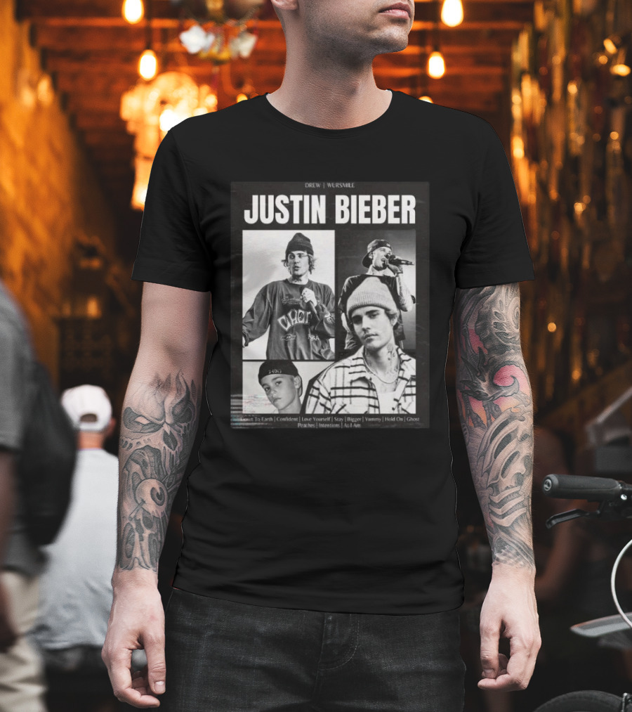 Justin Bieber Drew House Wursweile Greatest Hits Love Yourself Yummy Hold On T-Shirt