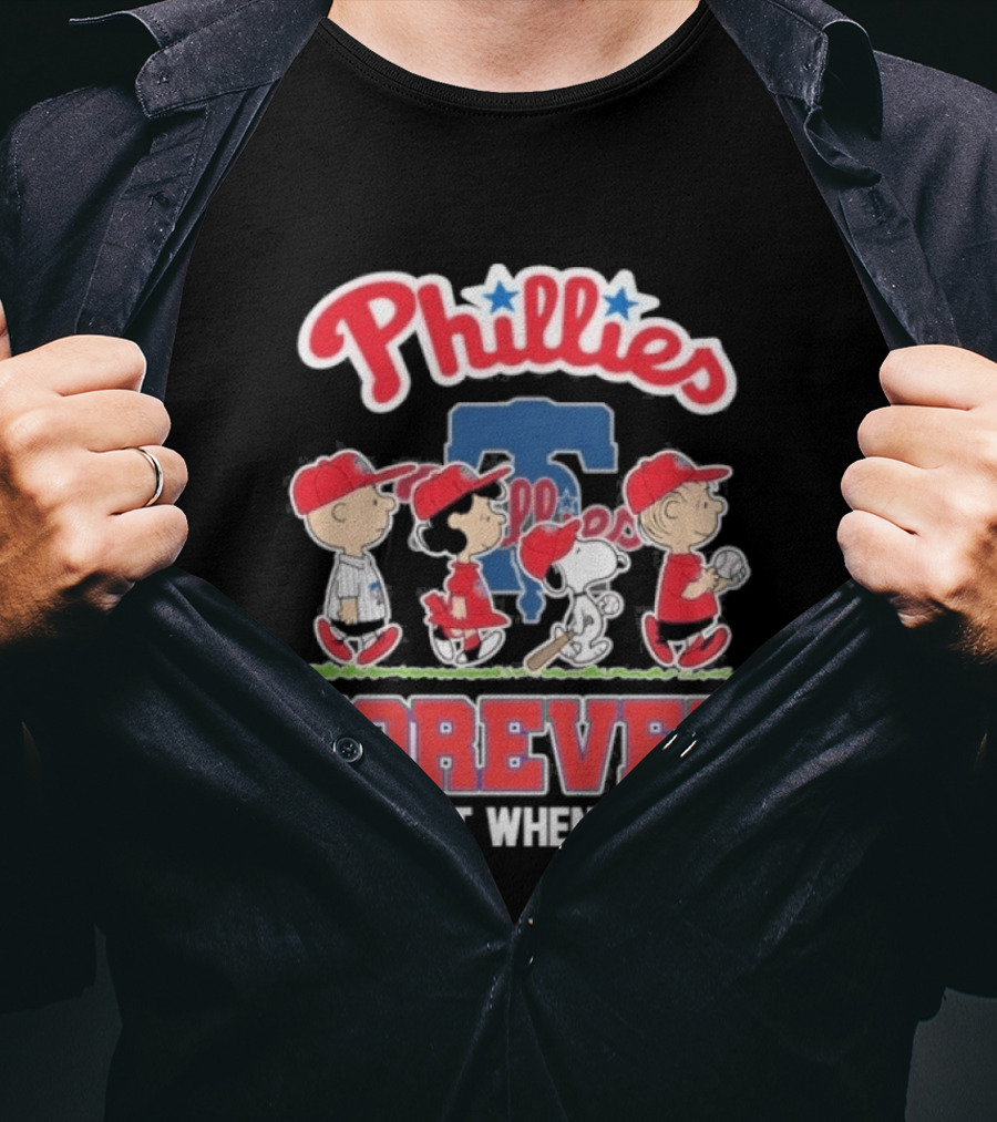 Philadelphia Phillies Peanuts Collaboration Abbey Road Forever Not Just When We Win T-Shirt
