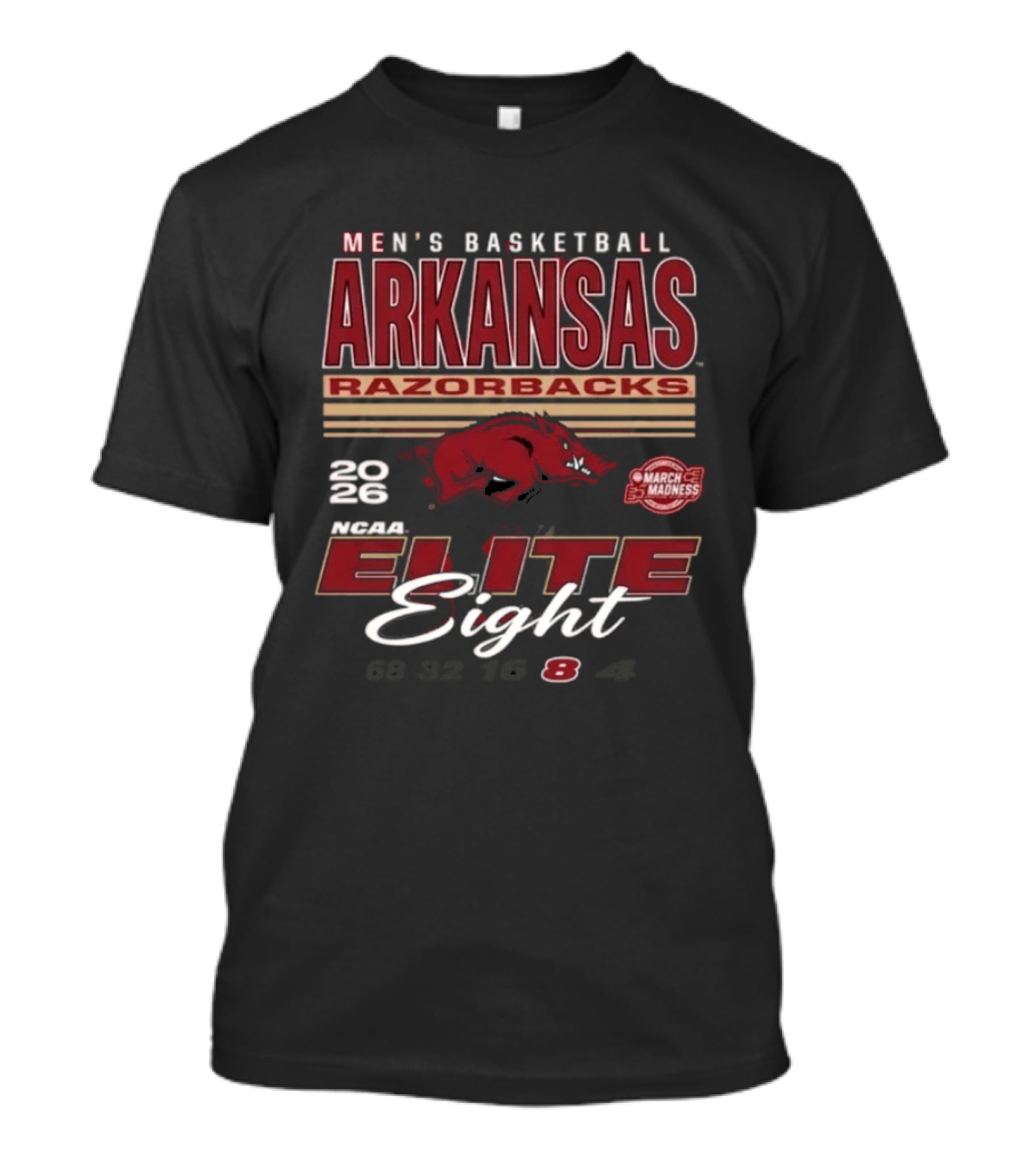 Arkansas Razorbacks Men's Basketball 2026 NCAA March Madness Elite Eight Bound T-Shirt